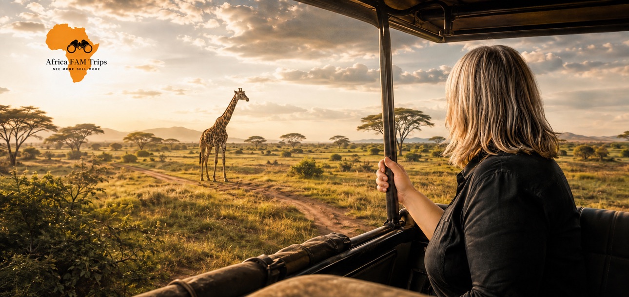 A travel professional experiencing an East African safari