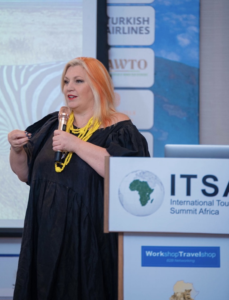 Lorraine Simpson speaking at International Tourism Summit Africa