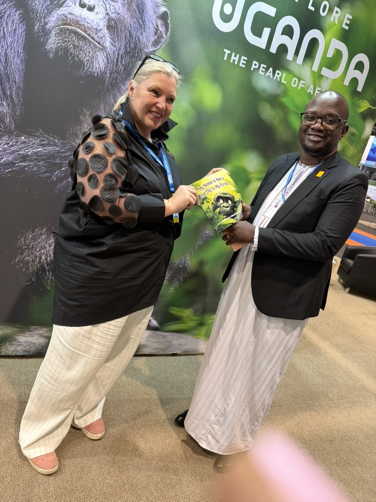 Lorraine Simpson presenting My Name Is Neru and This Is My Forest at an Explore Uganda event
